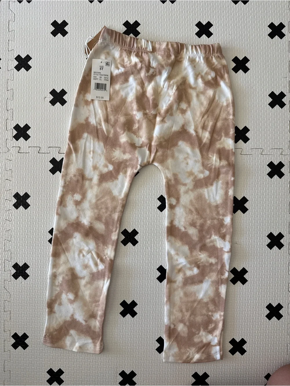 Grayson Collective kids Tie-Dye Leggings Cream & Brown size 5T NWT